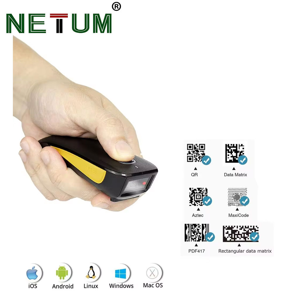 Document Scanner Portable - NETUM C750 بلوتوث 2D ماسح الباركود،