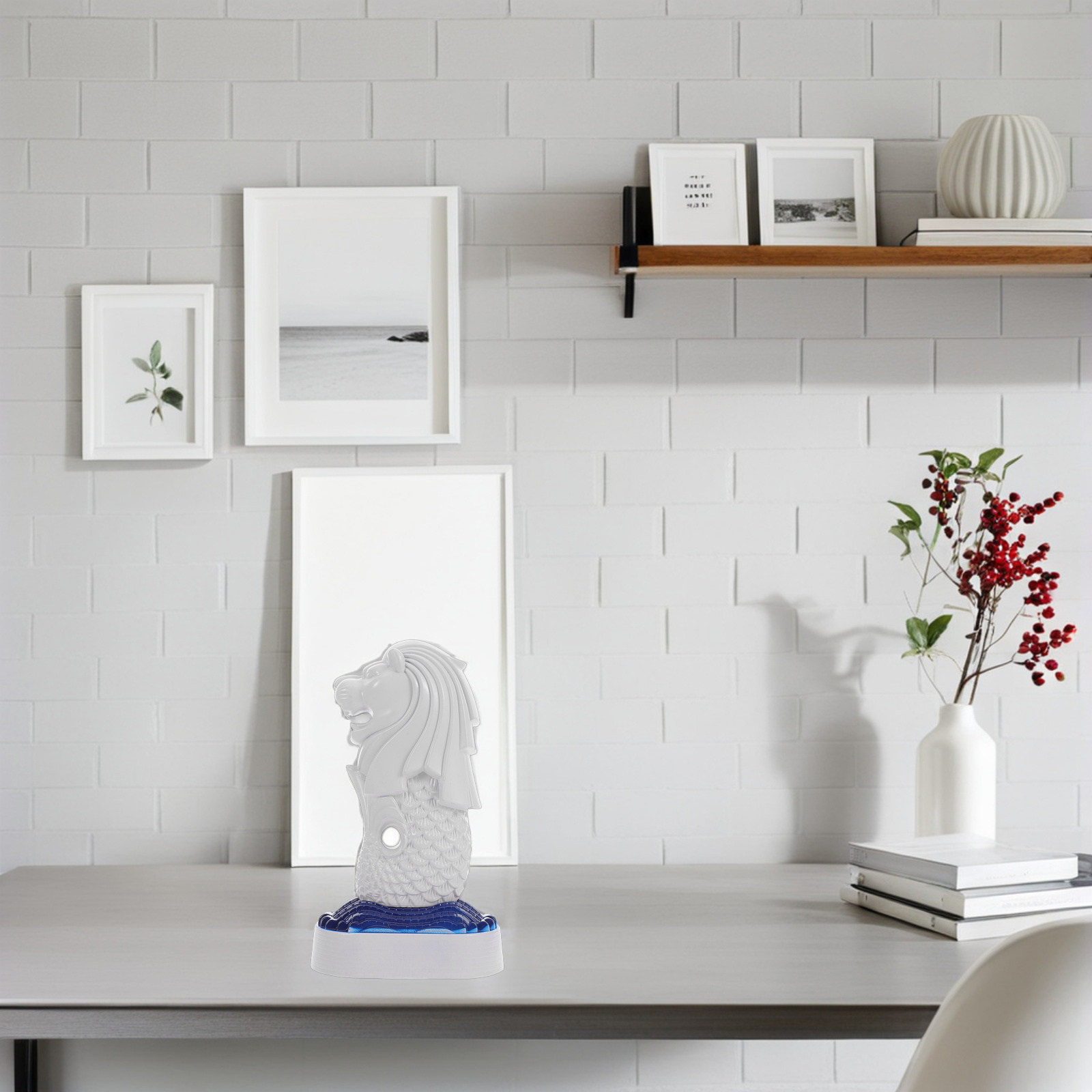 Home Office Singapore - تمثال ميرليون سنغافوري للطاولة، ديكور معماري