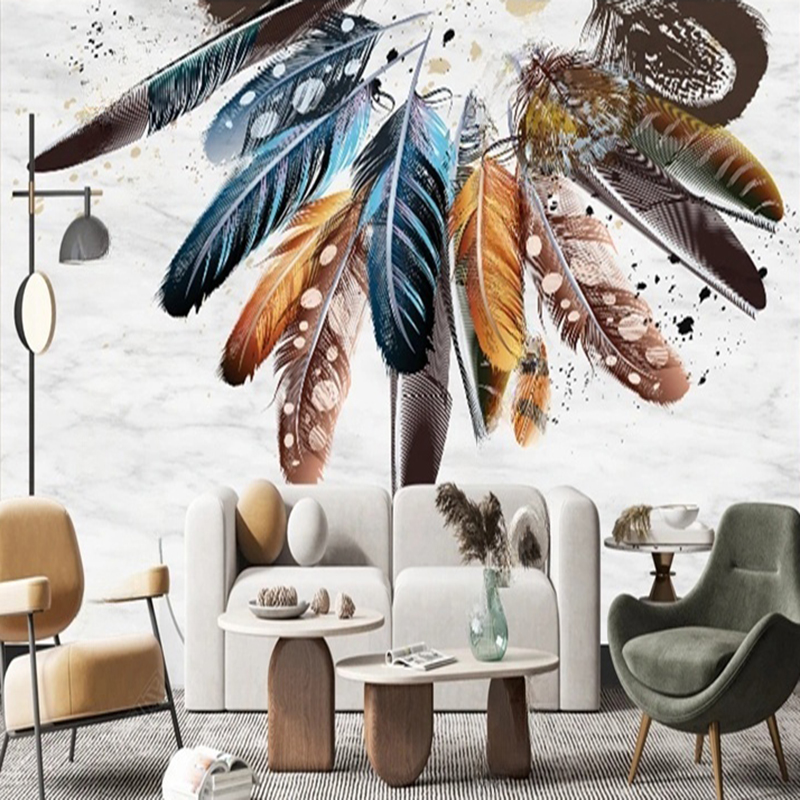 Home Office Background - خلفية مخصصة الحديثة 3D ريشة الرخام
