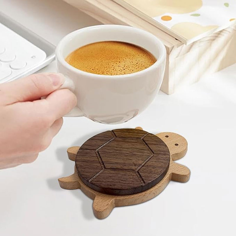 Desktop Organizer Bamboo - حصيرة عازلة للسلحفاة من الخشب الصلب