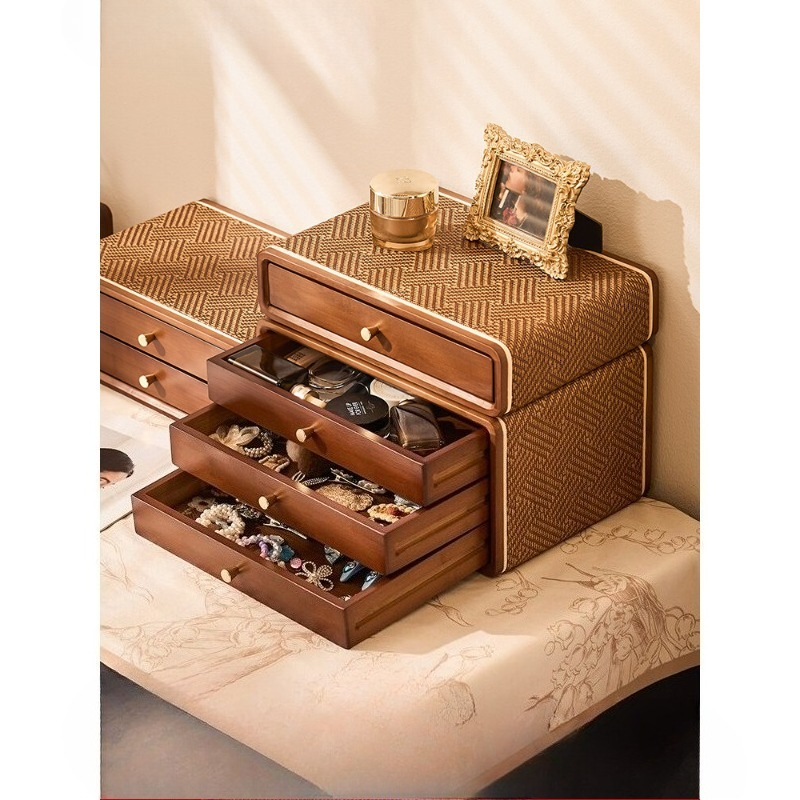 Desktop Organizer Bamboo - منظم أدراج مكتبي بتصميم عتيق، رف