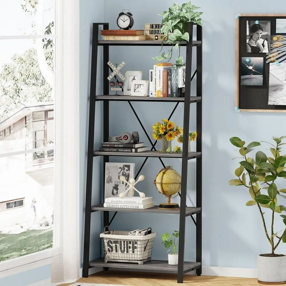 رف كتب بخمسة طبقات، بتصميم صنا - مراجعة Home Office Industrial Style وسعره