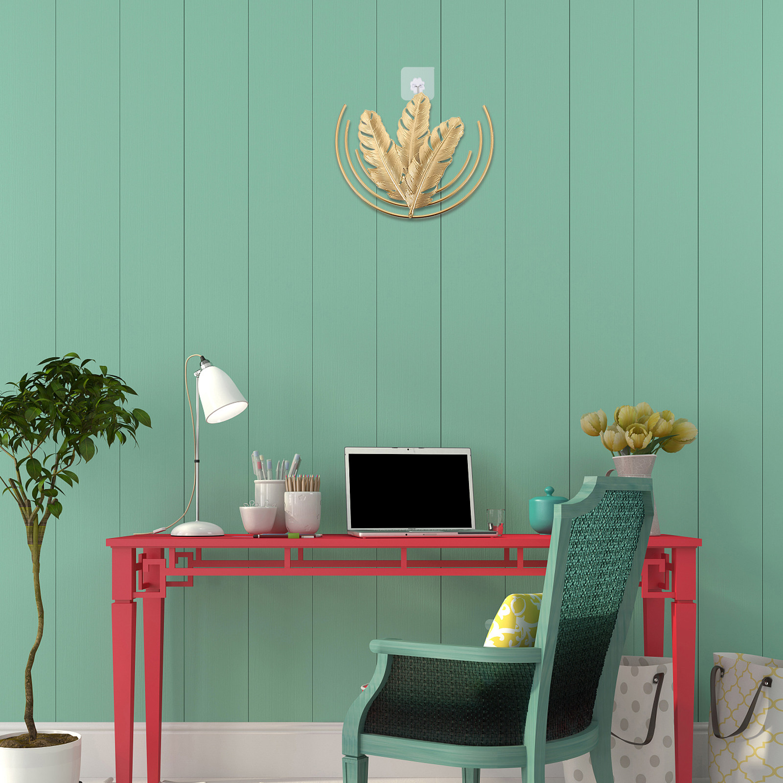 قلادة فنية من الحديد على شكل و - مراجعة Home Office Background وسعره