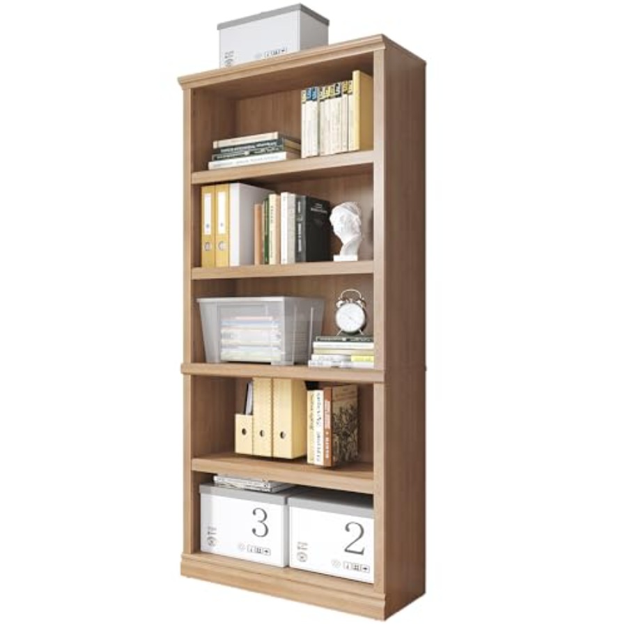 رف كتب من خشب البلوط الأبيض با - مراجعة Home Office With Library وسعره