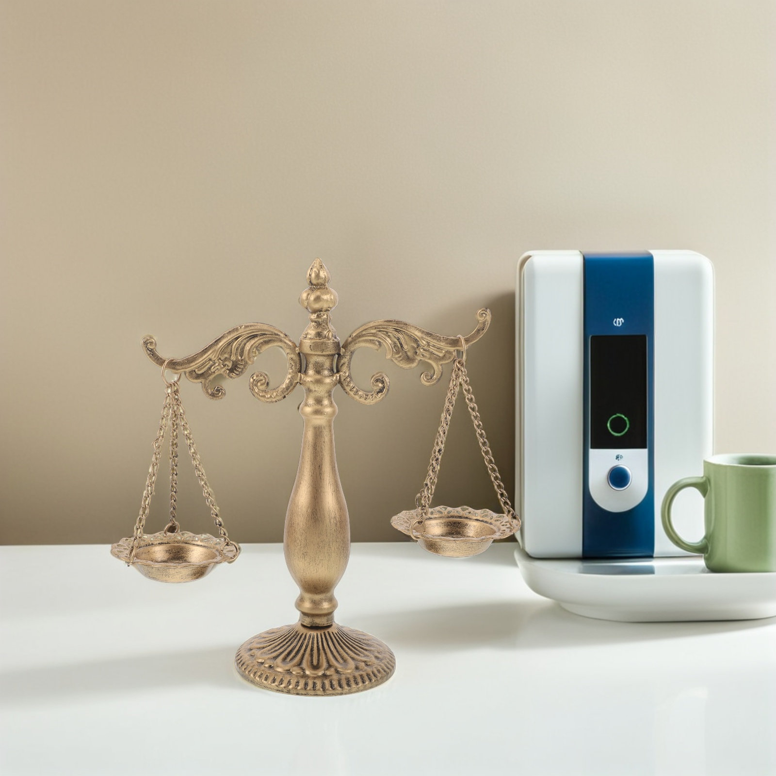 ميزان معدني عتيق على شكل ميزان - مراجعة Home Office With Library وسعره