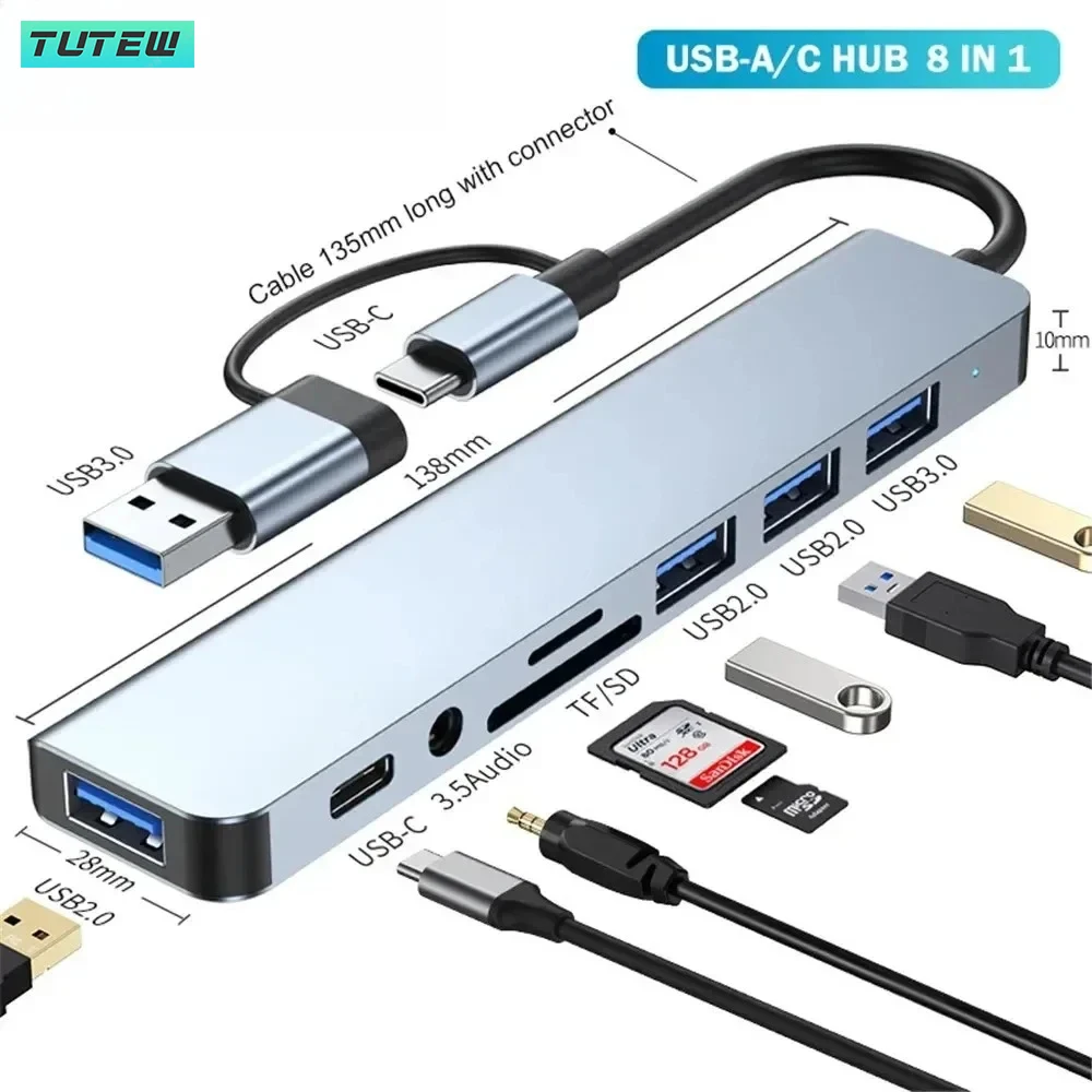 8 في 1 USB C Hub USB Splitter  - مراجعة Home Office For Mac وسعره