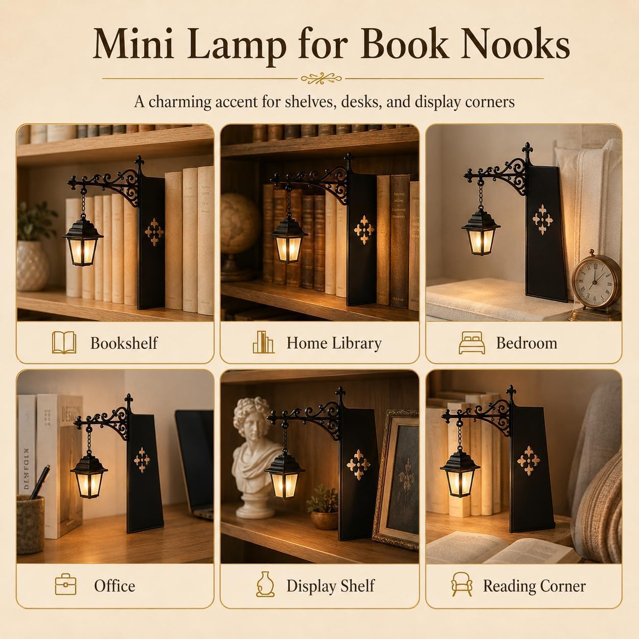 مصباح مكتبة صغير بتصميم عتيق،  - مراجعة Home Office With Library وسعره