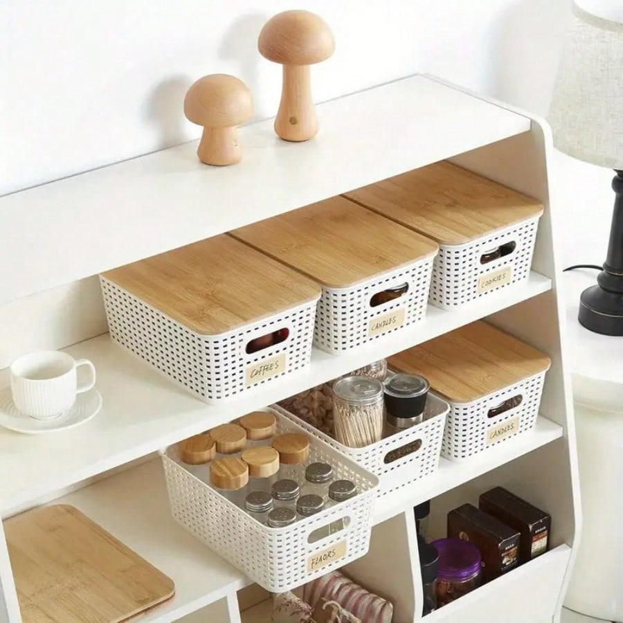 6 صناديق تخزين قابلة للتكديس م - مراجعة Desktop Organizer Bamboo وسعره