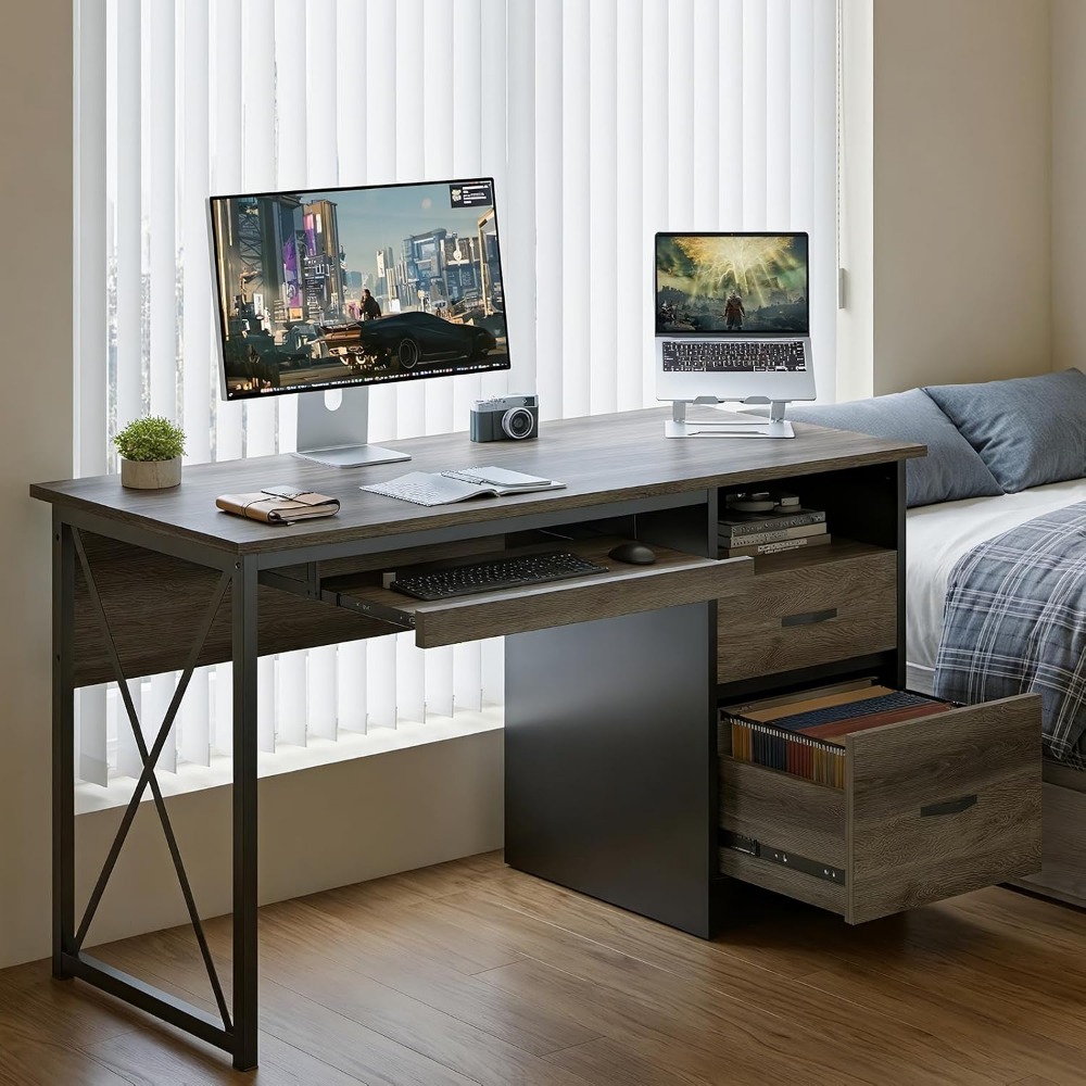 مكتب بأسلوب صناعي بطول 55 بوصة - مراجعة Home Office Industrial Style وسعره