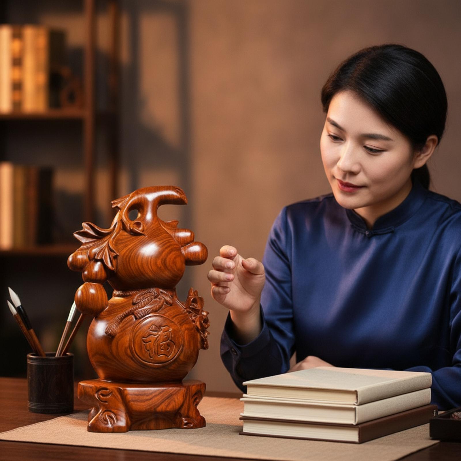 تمثال قرع خشبي أنيق من خشب الو - مراجعة Home Office Feng Shui وسعره