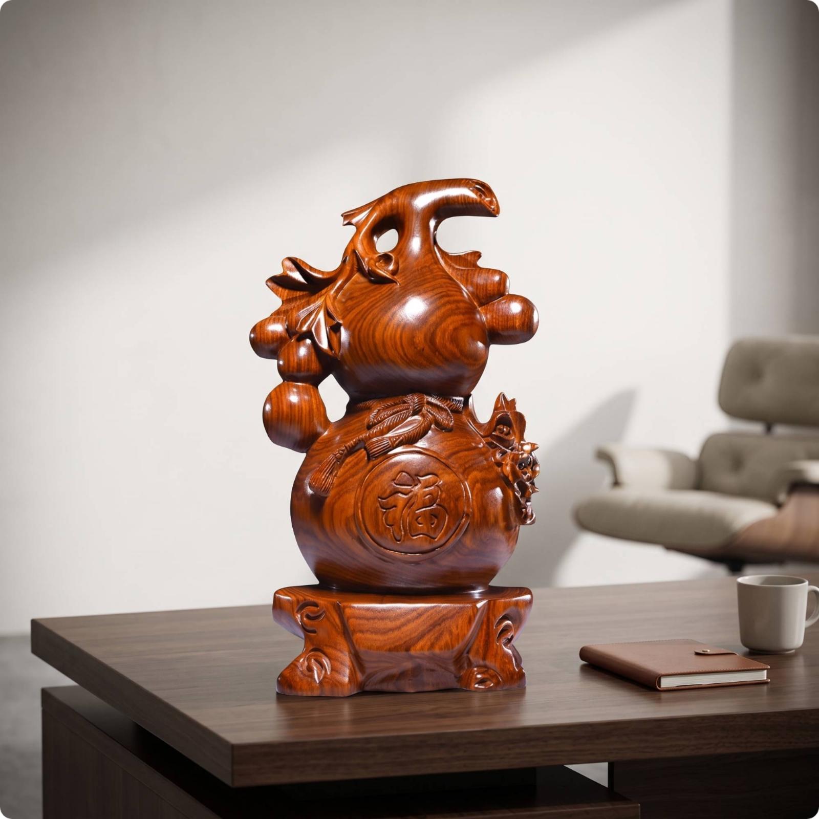 تمثال قرع خشبي أنيق من خشب الو - مراجعة Home Office Feng Shui وسعره