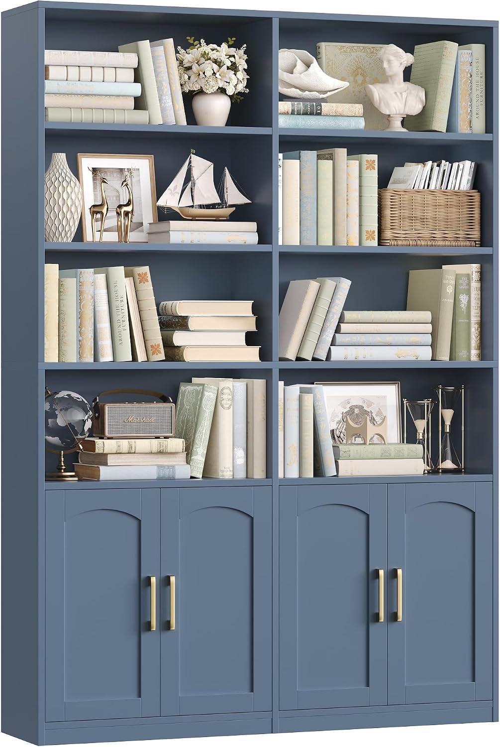 رف كتب مزدوج العرض مع أبواب، خ - مراجعة Home Office Industrial Style وسعره