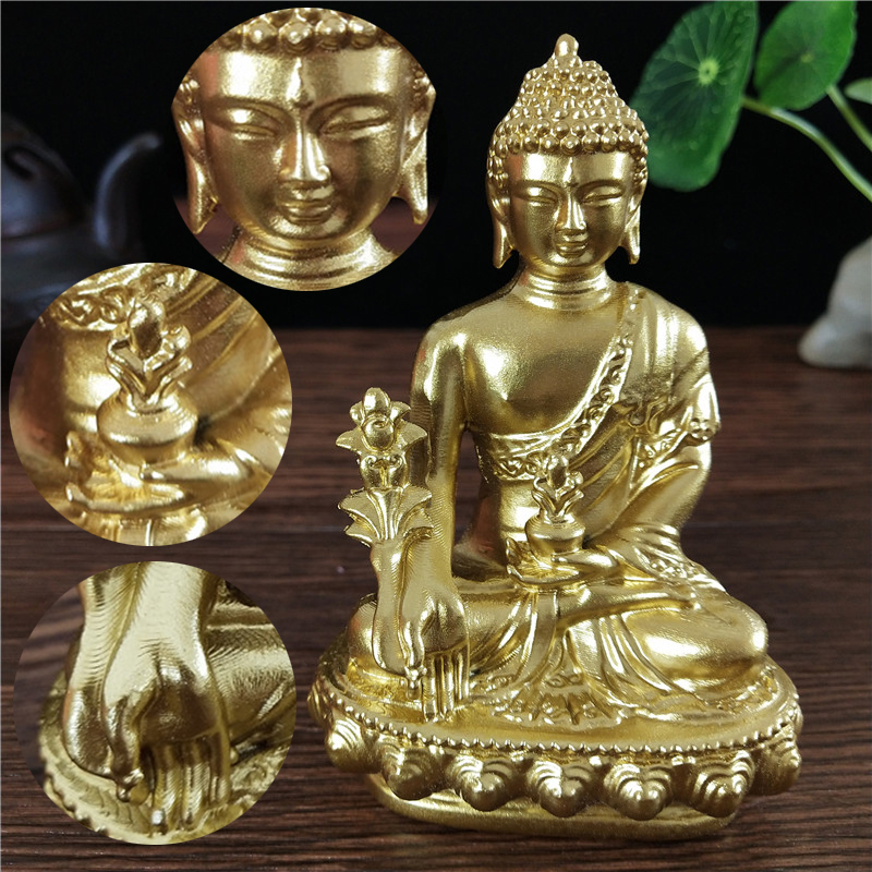 Goldn الطب بوذا تمثال مع قلادة - مراجعة Home Office Feng Shui وسعره