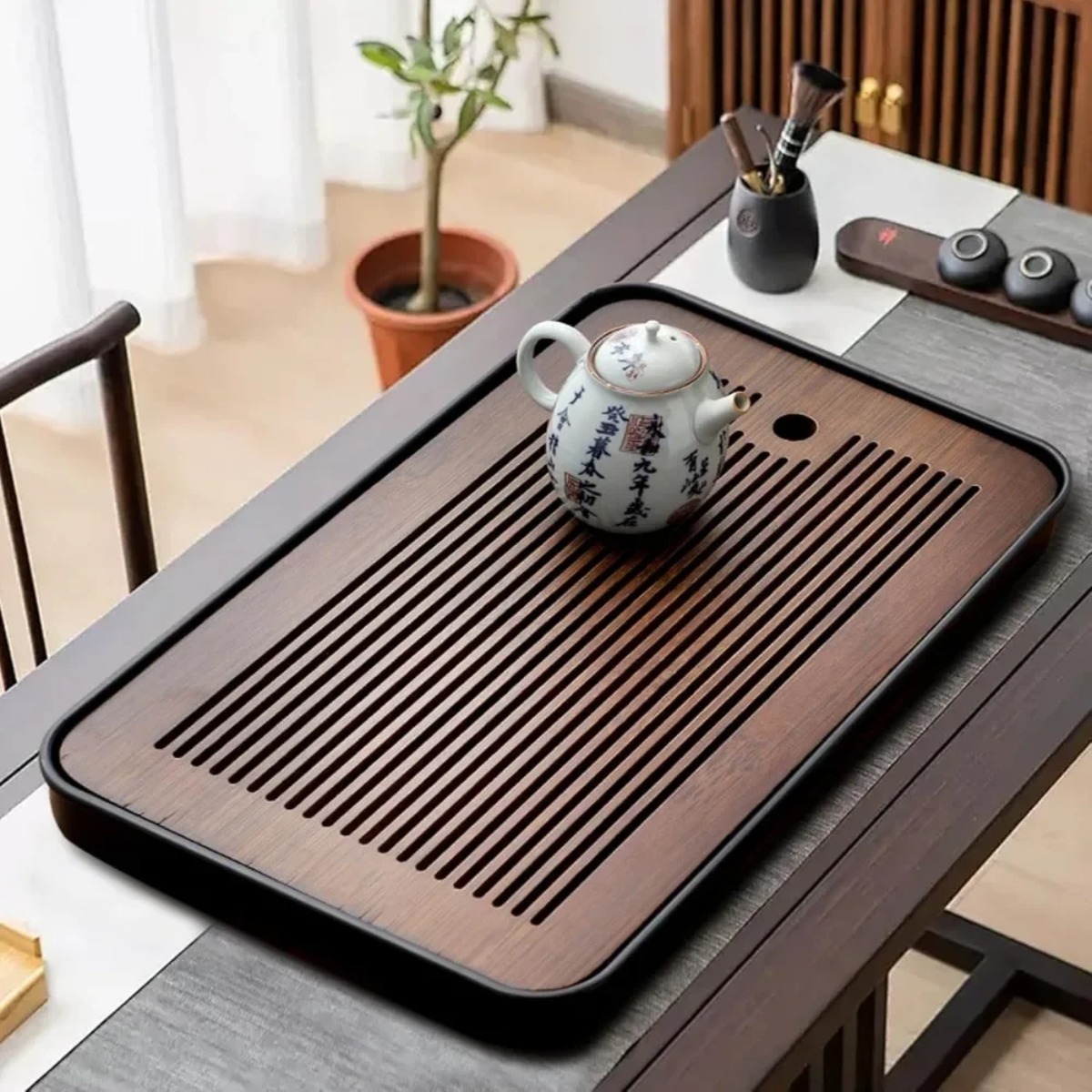 المحمولة انفصال طاولة شاي من ا - مراجعة Desktop Organizer Bamboo وسعره