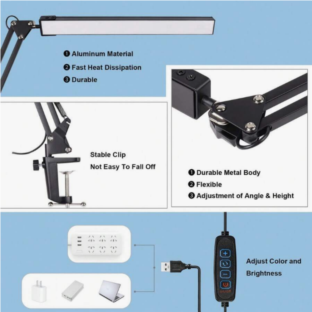 مصباح مكتب LED للمنزل والقراءة - مراجعة Desk Lamp Led وسعره