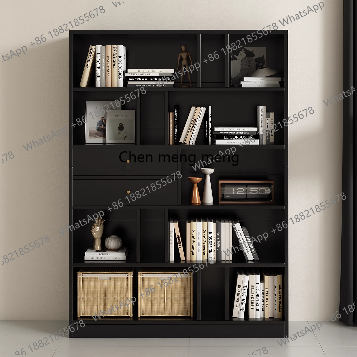 رف كتب حائطي وخزانة كتب خشبية  - مراجعة Home Office With Library وسعره