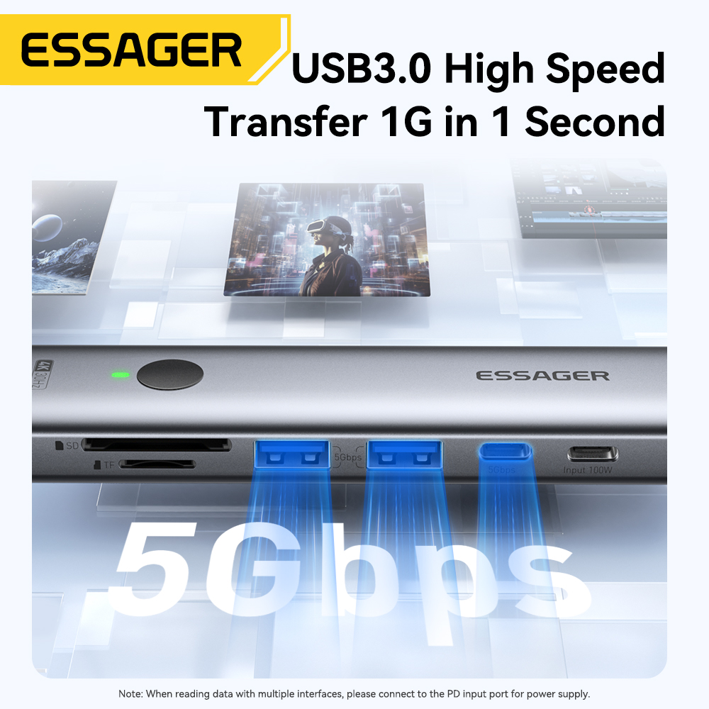 Essager USB C HUB 4K 7-in-1 Ty - مراجعة Home Office For Mac وسعره