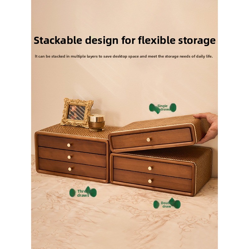 منظم أدراج مكتبي بتصميم عتيق،  - مراجعة Desktop Organizer Bamboo وسعره