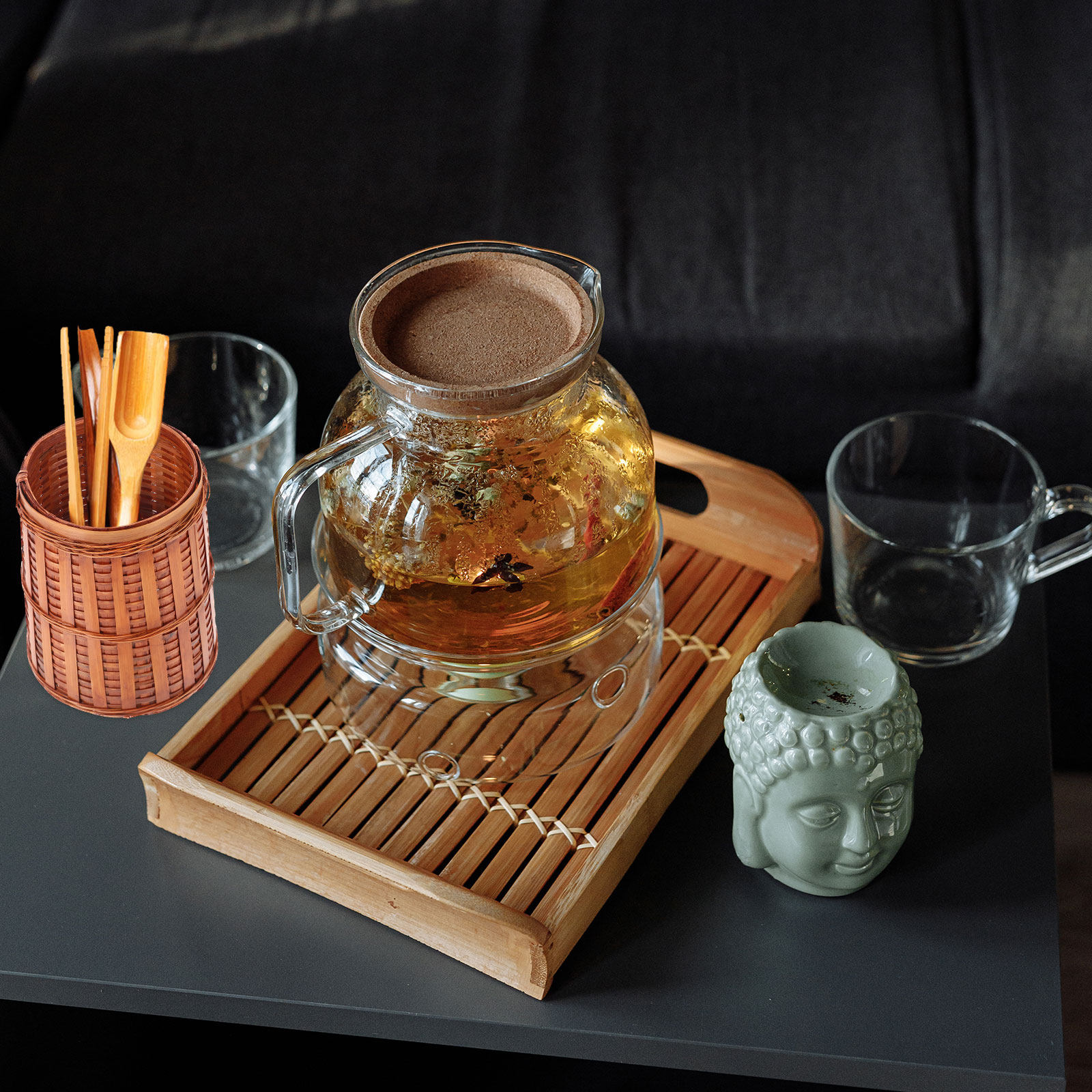 حامل أدوات الشاي المصنوع من ال - مراجعة Desktop Organizer Bamboo وسعره